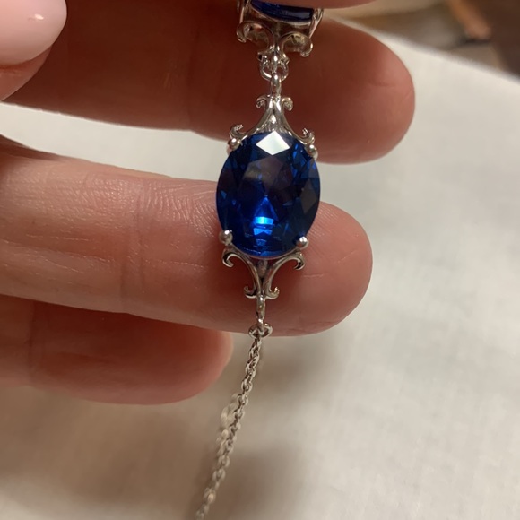 NWT AQUAMARINE AND SILVER BRACELET - Picture 4 of 6